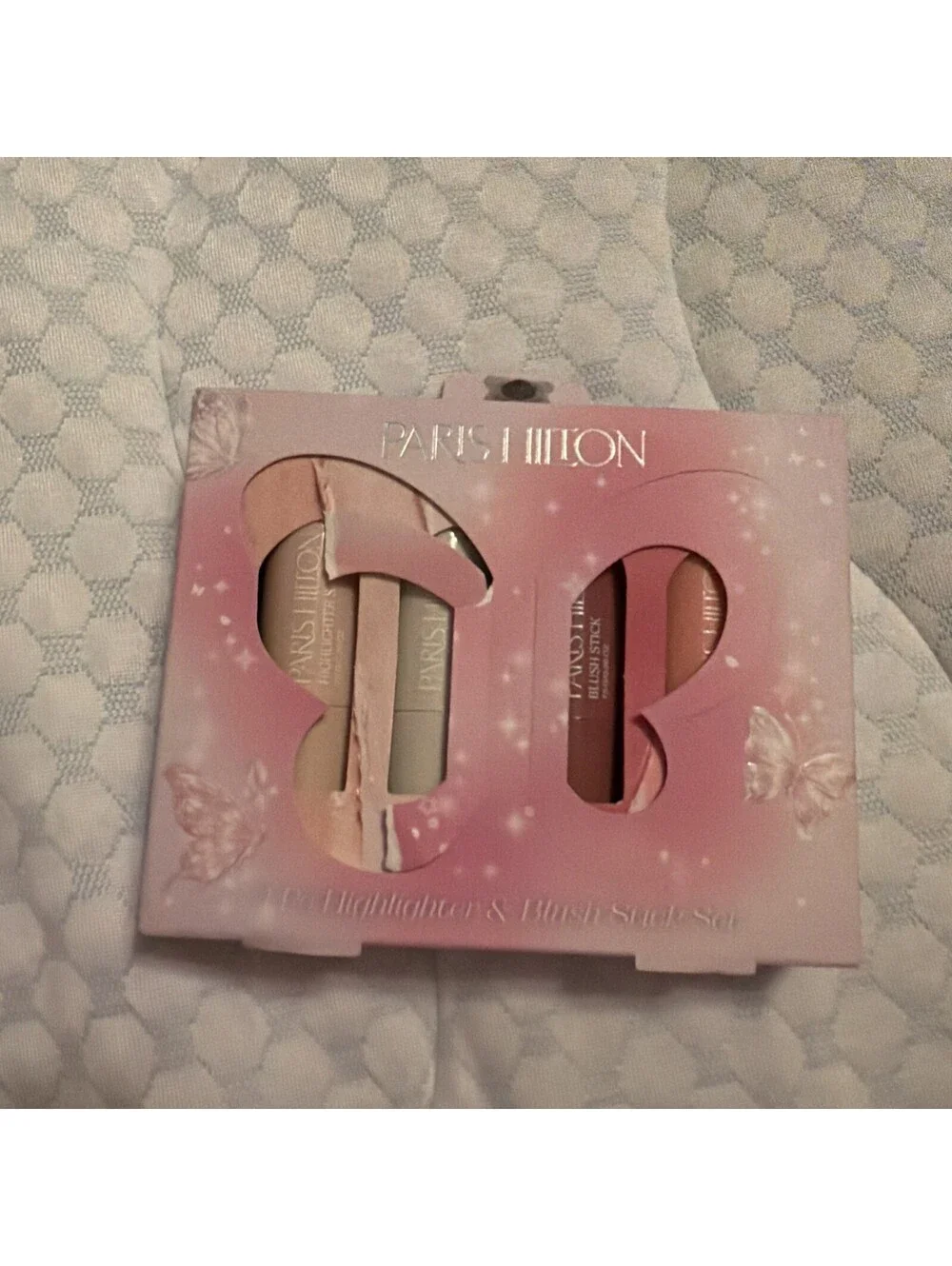 Paris Hilton 4PC Highlighter & Blush Stick Makeup Set Radiant Glow New